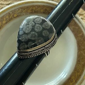 Black Fossil 925 Ring